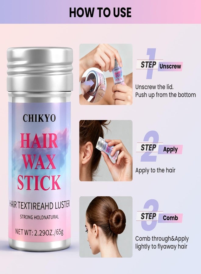 CHIKYO Hair Wax Stick, Edge Control Stick for Baby Hair, Slick Back Hair Brush, Flyaway Control, Edge Brush, Rat Tail Comb, Finishing & Coloring & Cleaning Styling Tools Set for Women, Men, Kids(6PCS) - Image 3